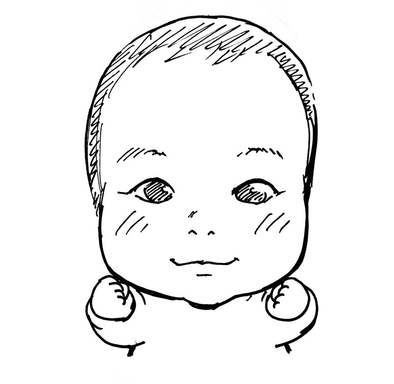 第47回 赤ちゃんを描くのは難しい 可愛く描くコツ 似顔絵通販ヒロノブニガオエヤ